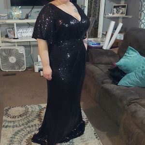 Revelry black Sequin Bridesmaids dress